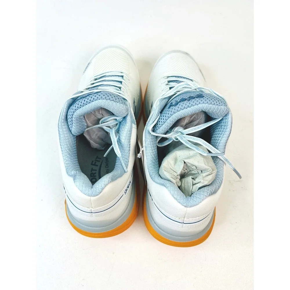 gdefy Mighty Walk Mens 10.5 White Blue Orange VersoShock Sneakers TB9024MUO NEW